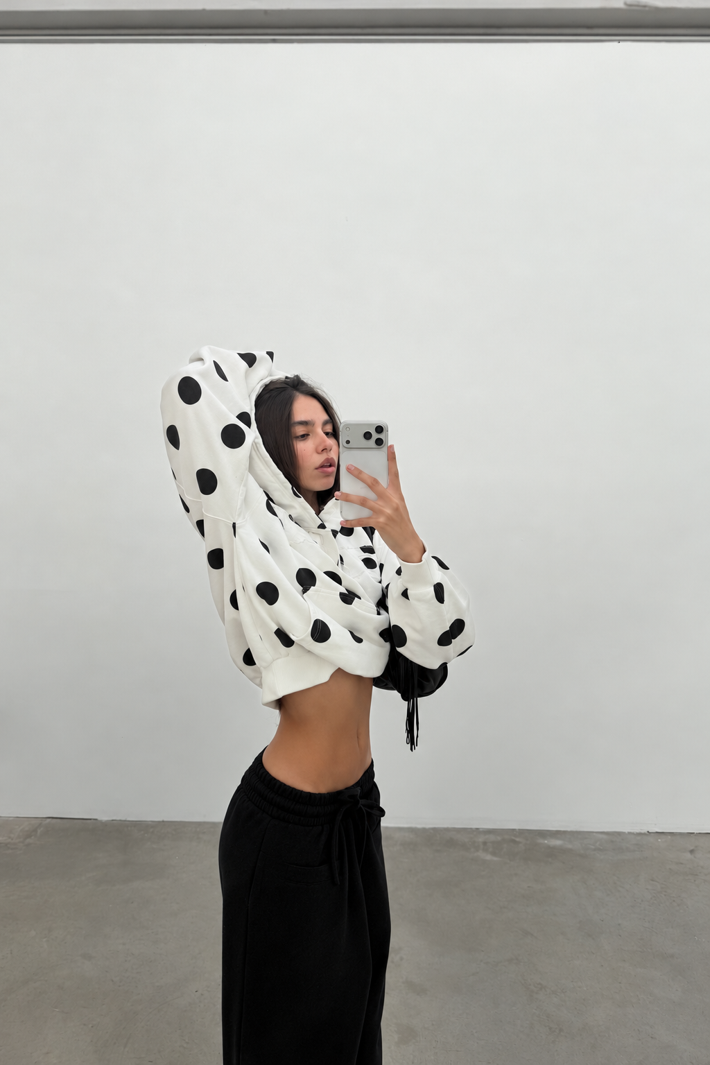 Raw Dots White Hoodie - 6
