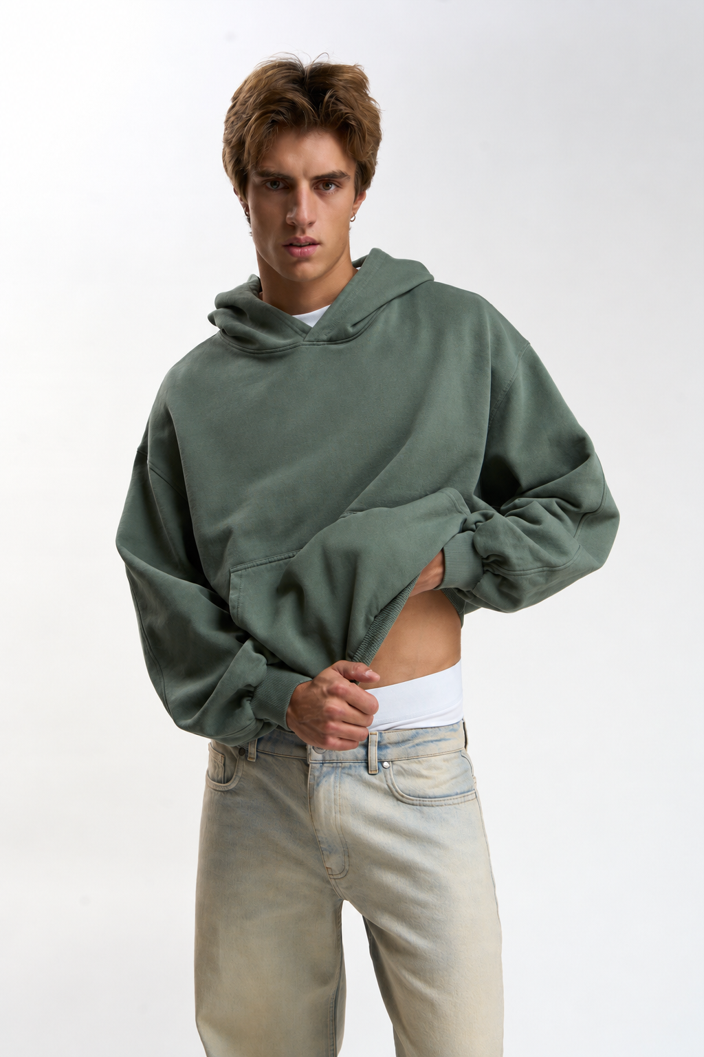 Raw Green Hoodie - 1