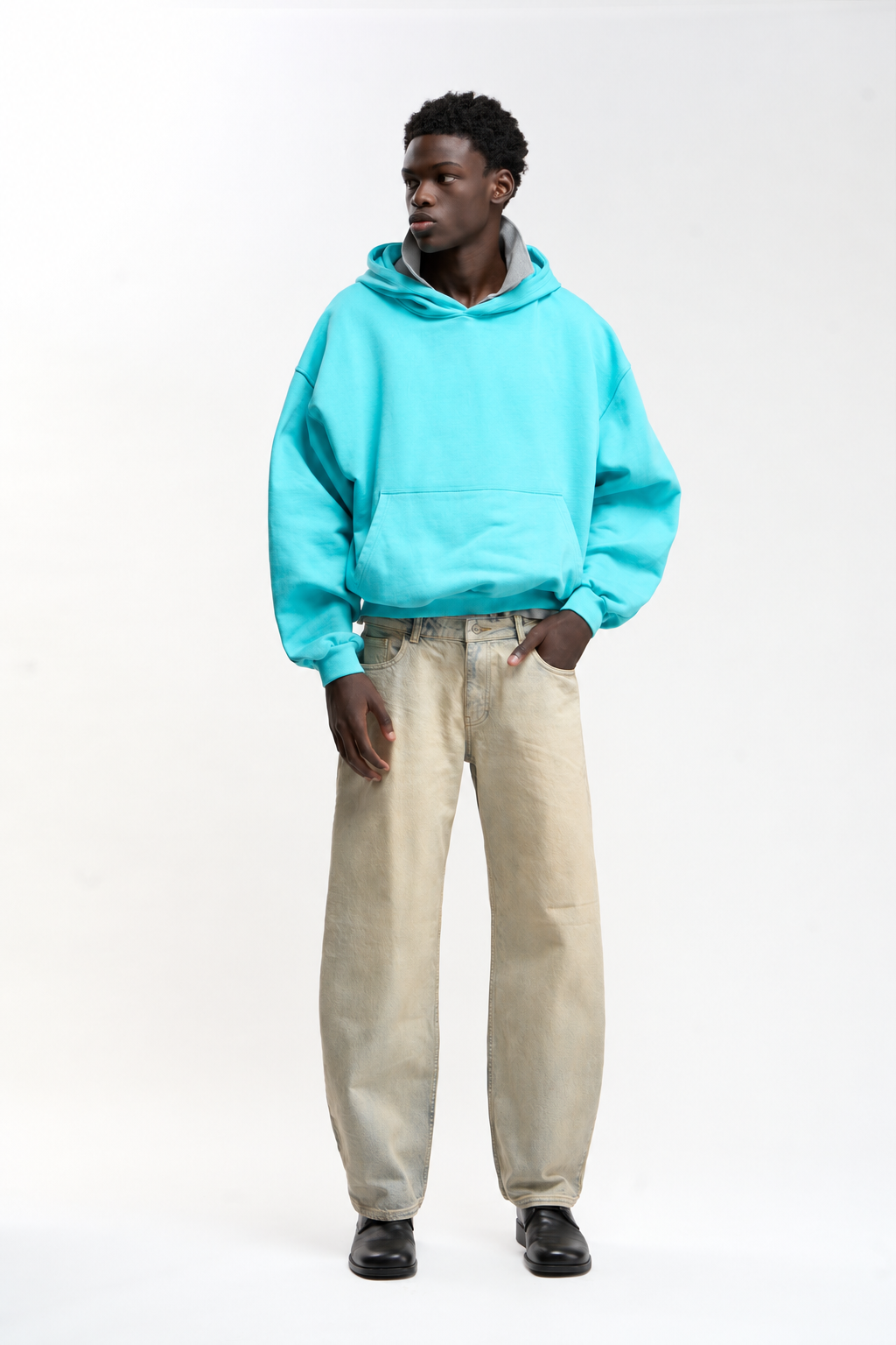 Raw Light Blue Hoodie - 2