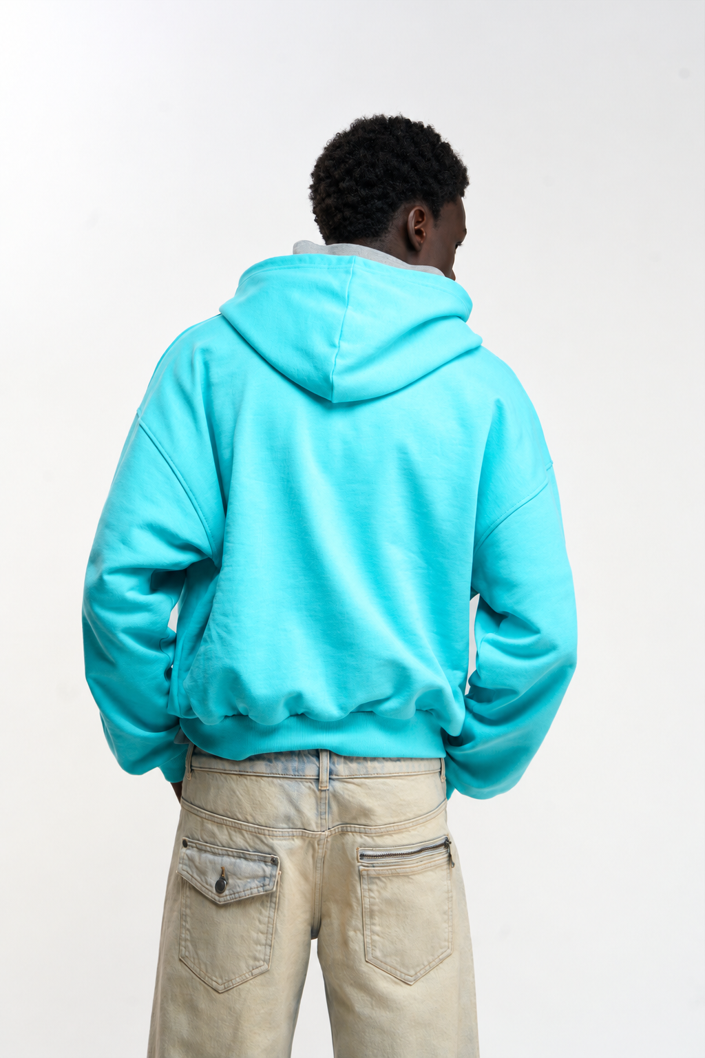 Raw Light Blue Hoodie - 3