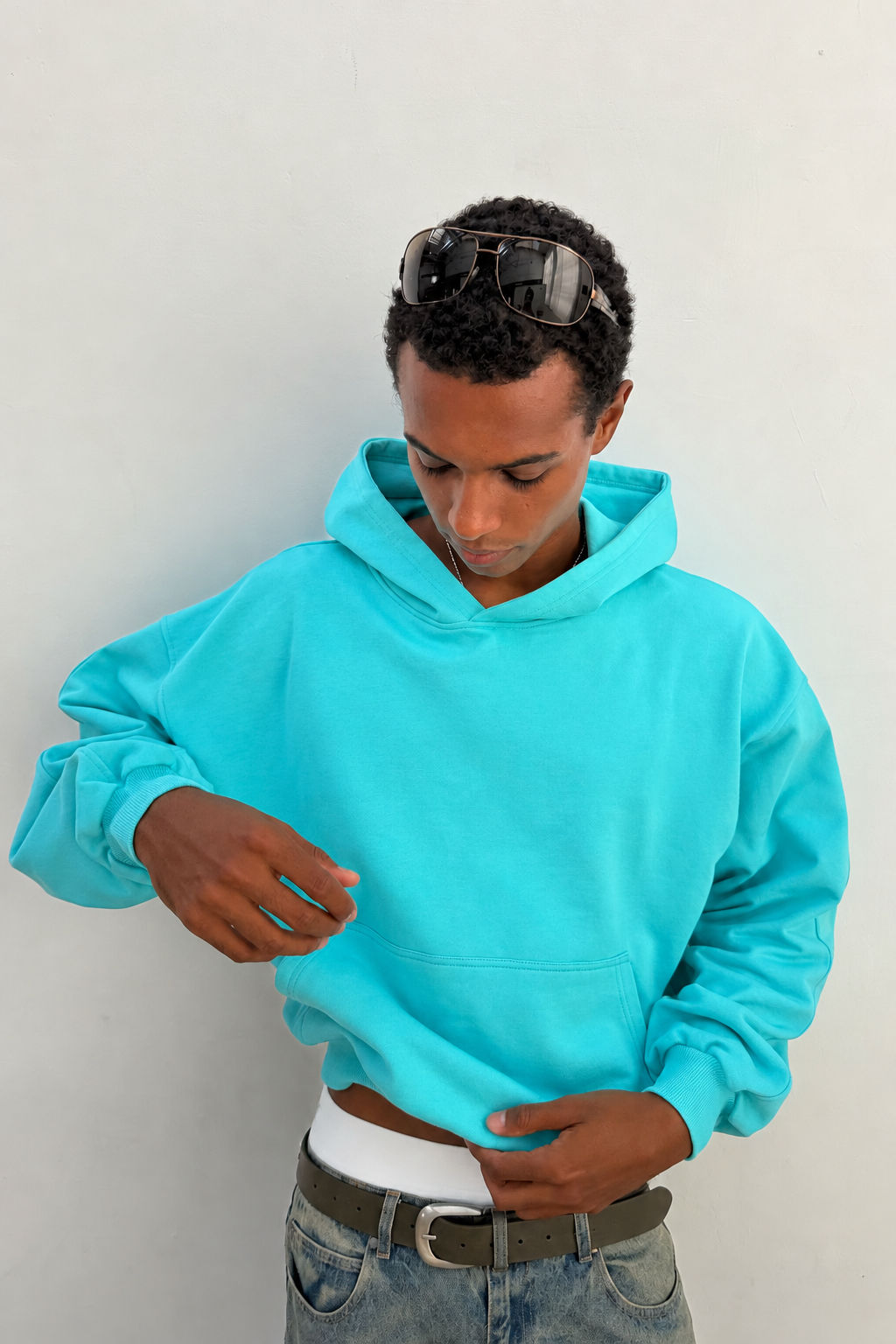Raw Light Blue Hoodie - 4