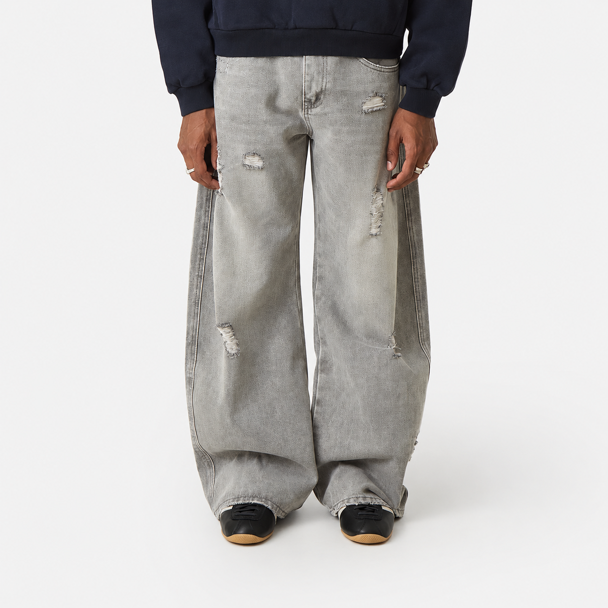 Morgan Grey Balloon Denim Pants
