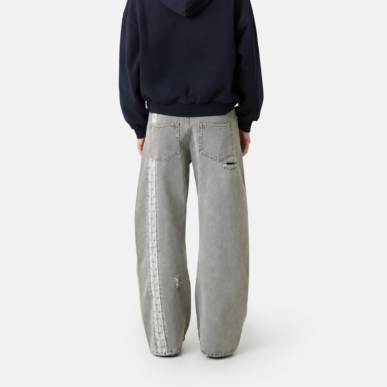 Morgan Grey Balloon Denim Pants