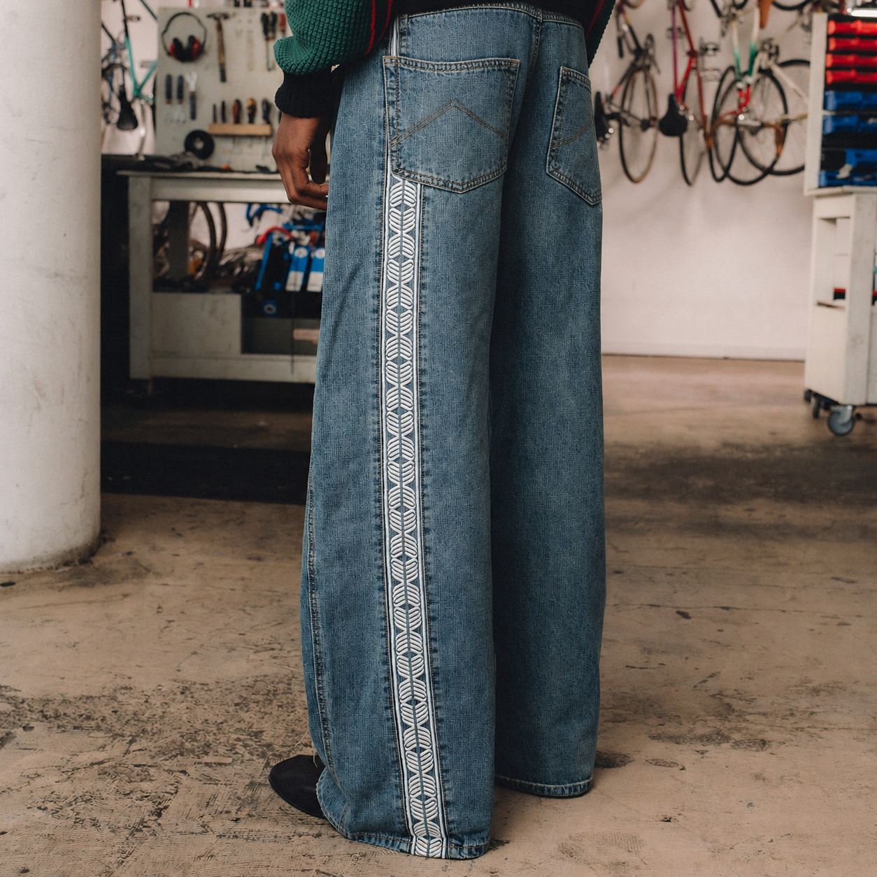 Morgan Blue Balloon Denim Pants