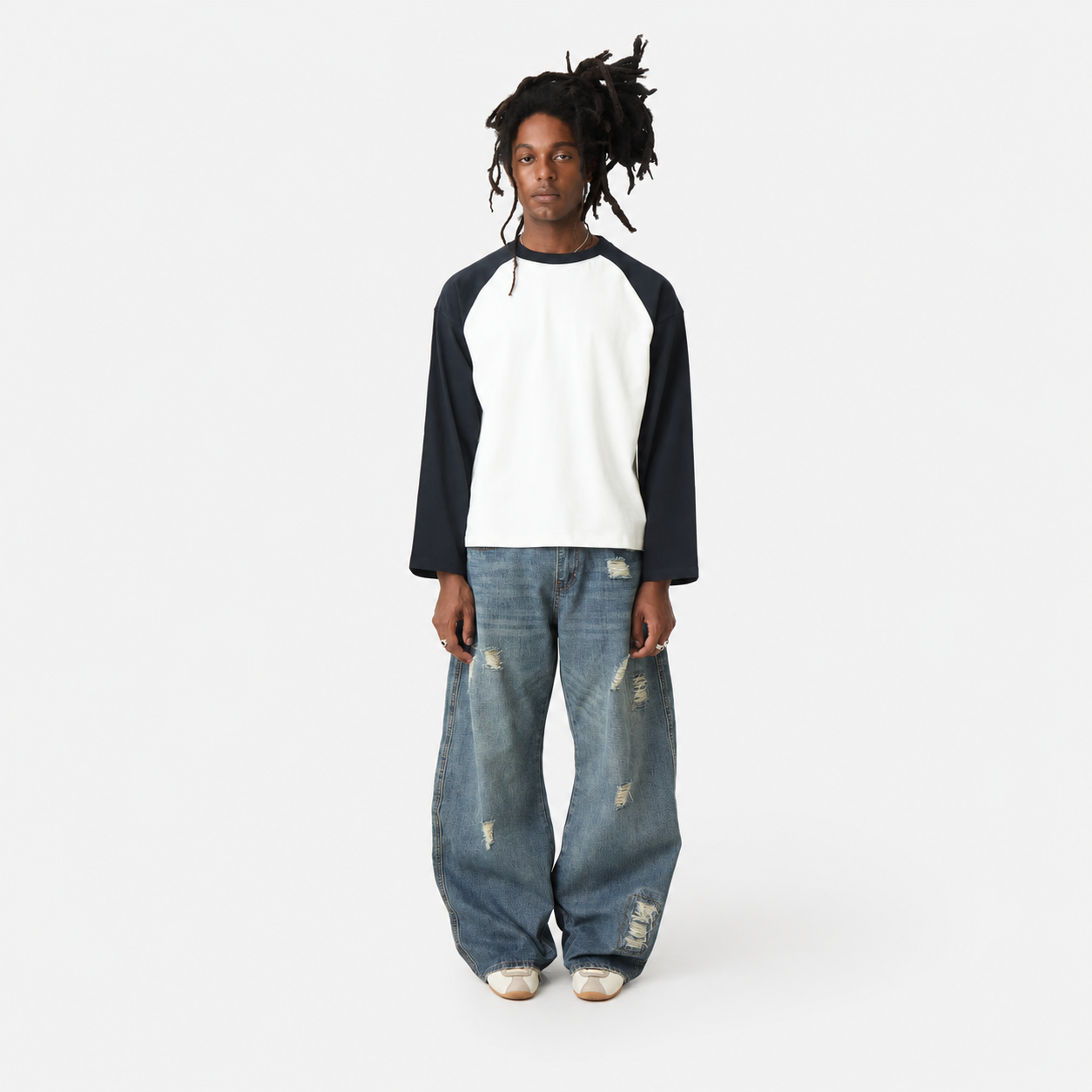 Morgan Blue Balloon Denim Pants