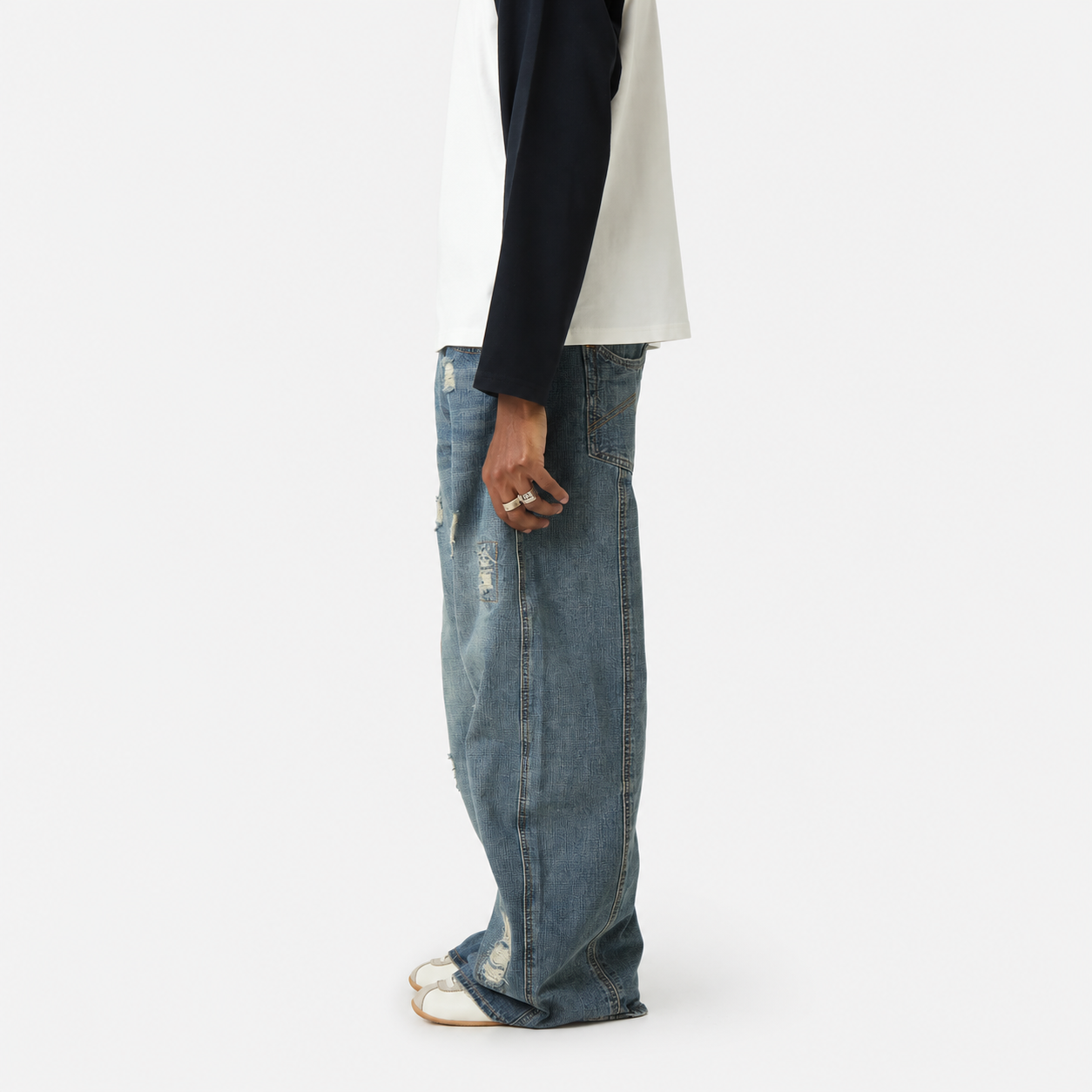 Morgan Blue Balloon Denim Pants
