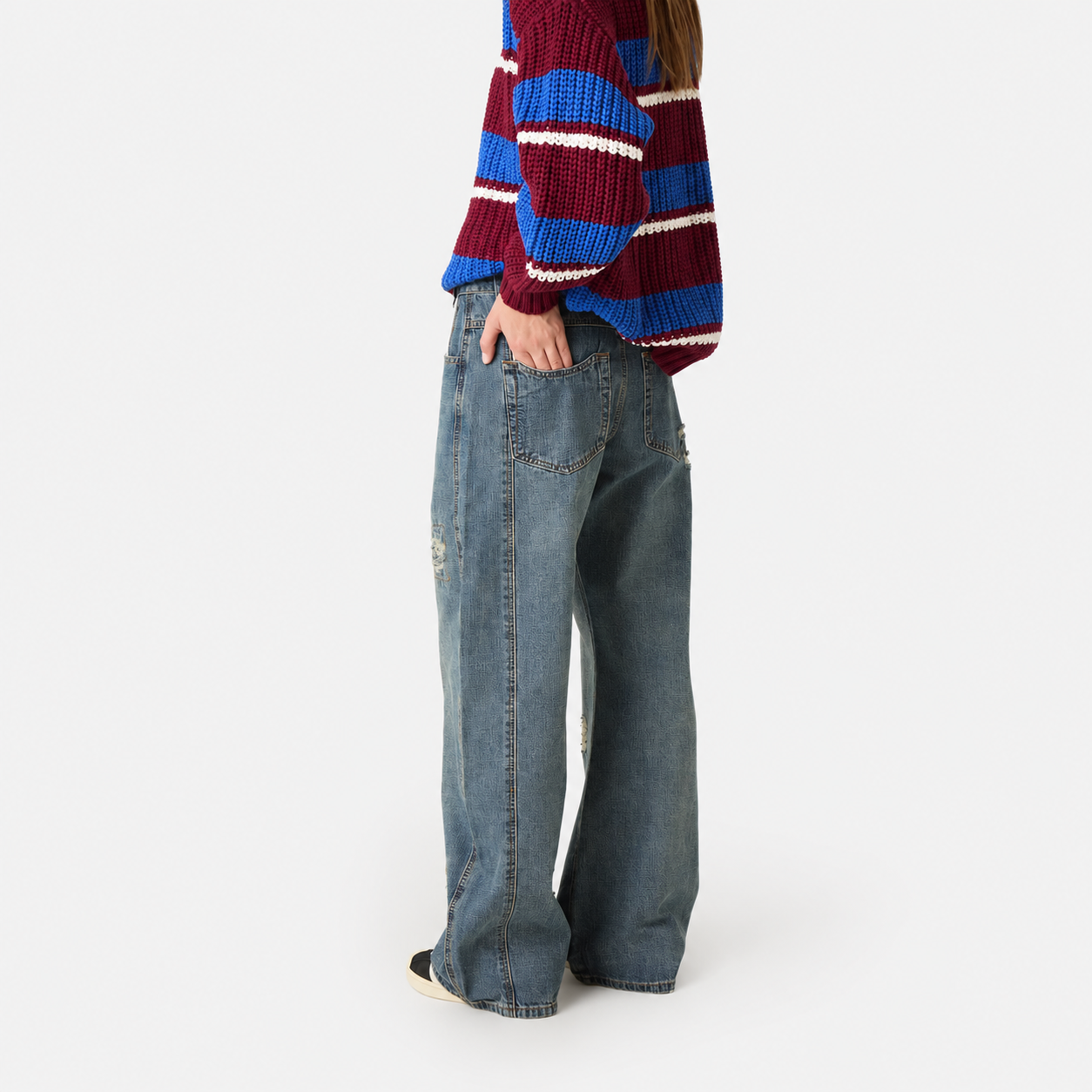 Morgan Blue Balloon Denim Pants