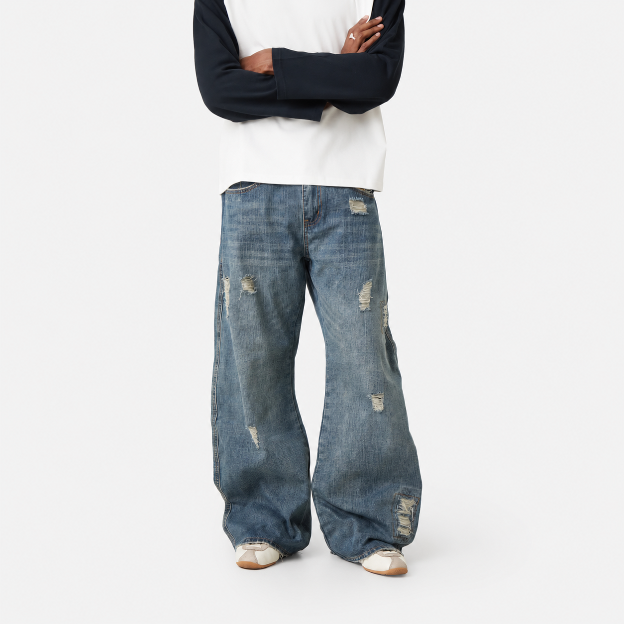 Morgan Blue Balloon Denim Pants