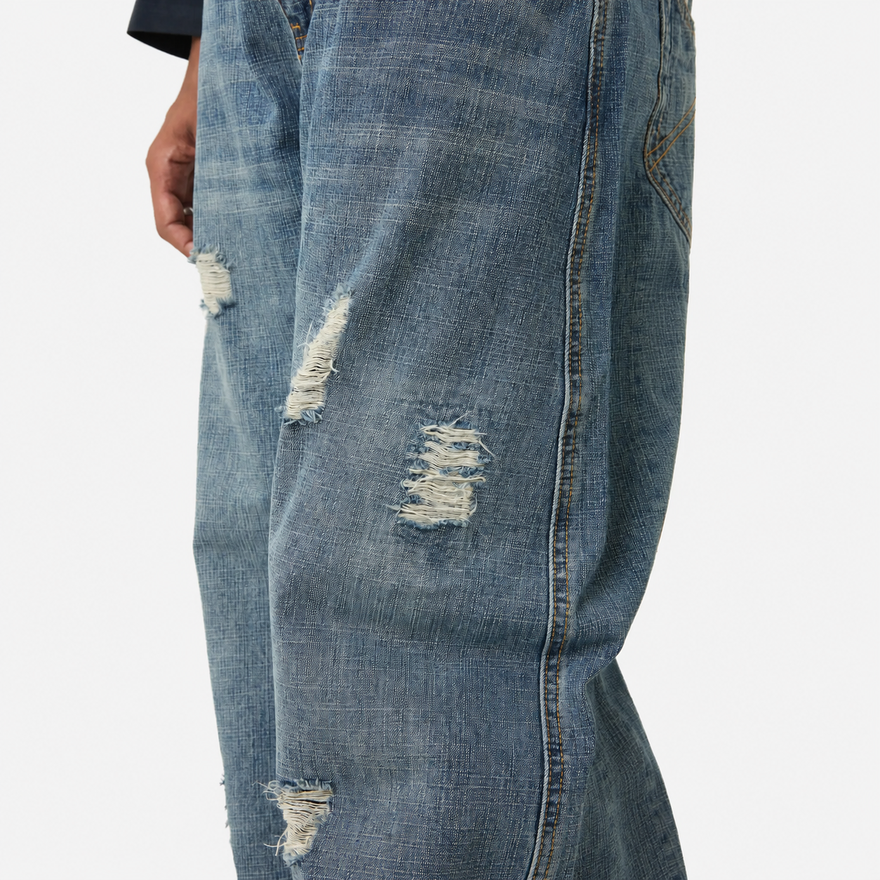 Morgan Blue Balloon Denim Pants
