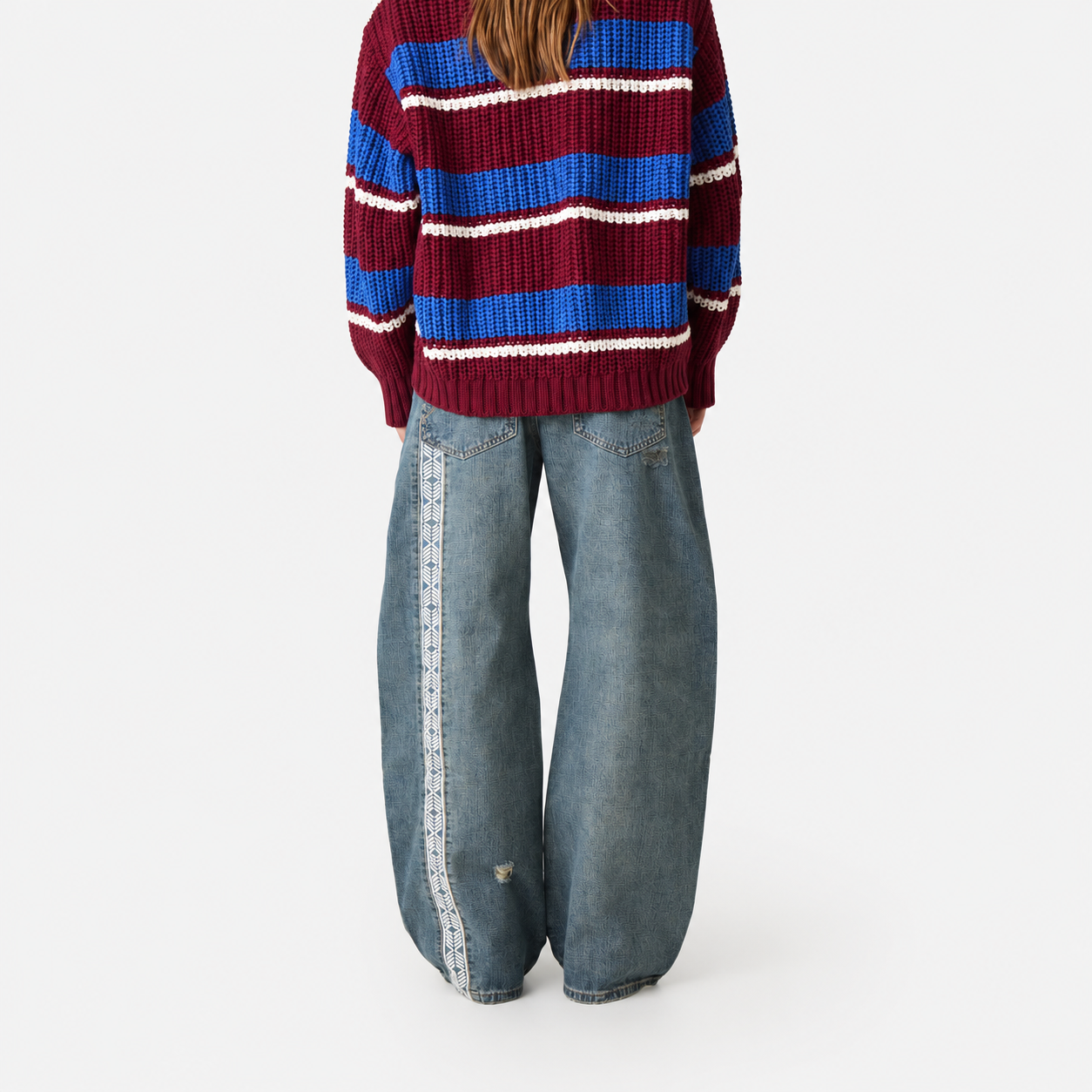 Morgan Blue Balloon Denim Pants