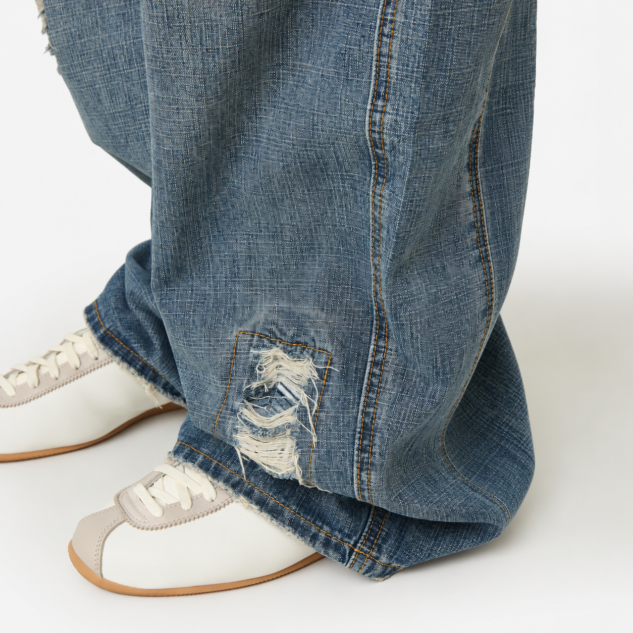 Morgan Blue Balloon Denim Pants
