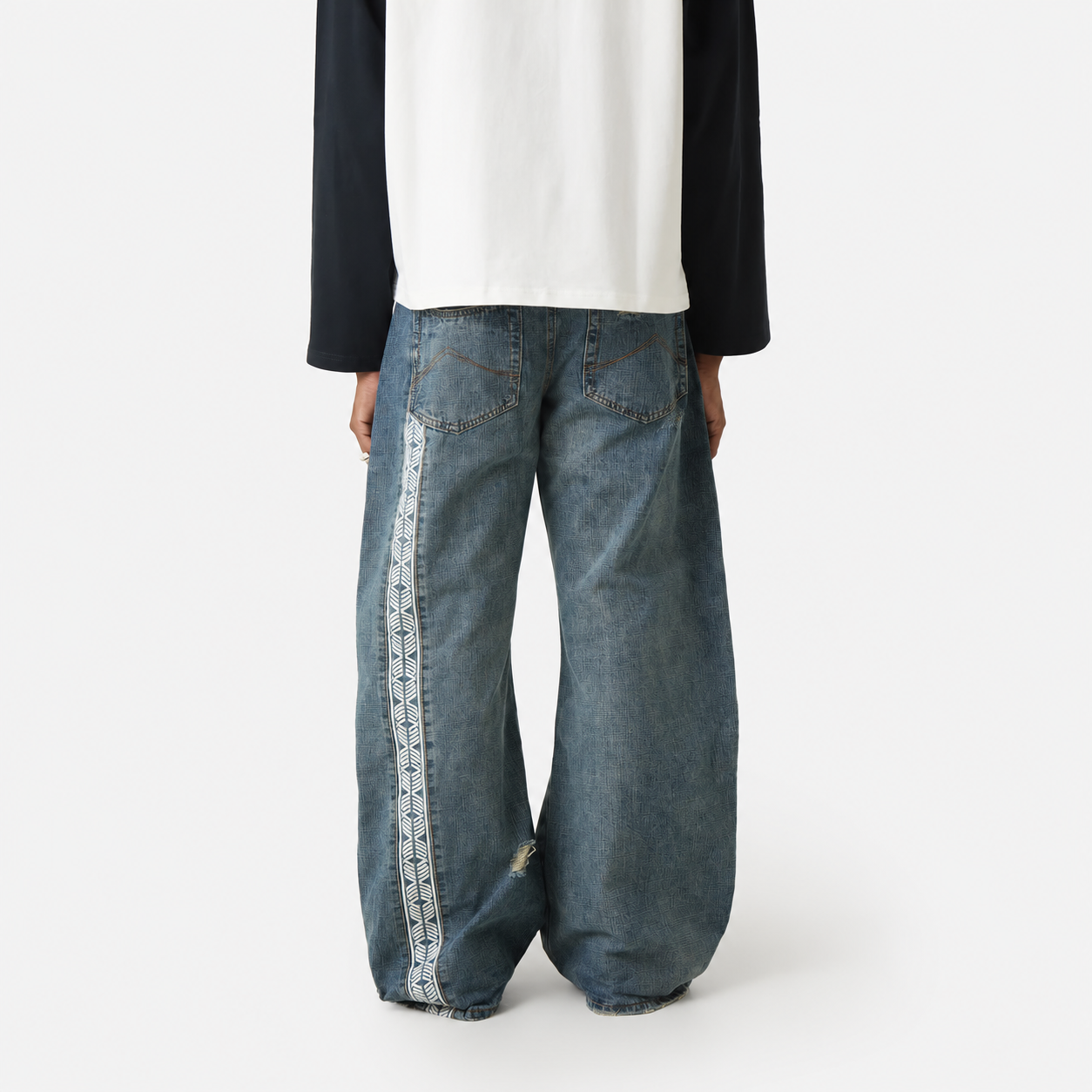 Morgan Blue Balloon Denim Pants