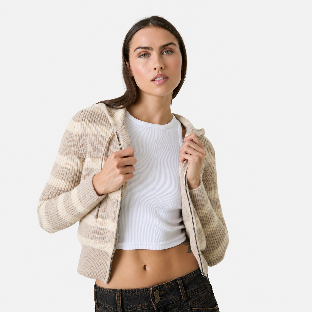 Cala Striped Zipper Knit