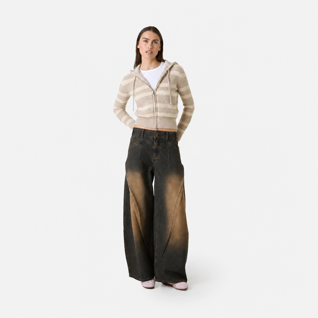 Cala Striped Zipper Knit