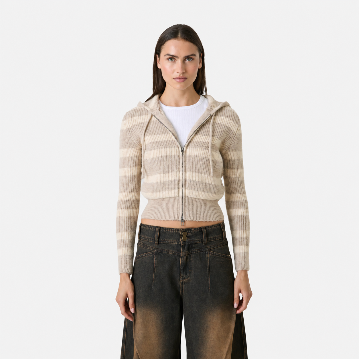 Cala Striped Zipper Knit