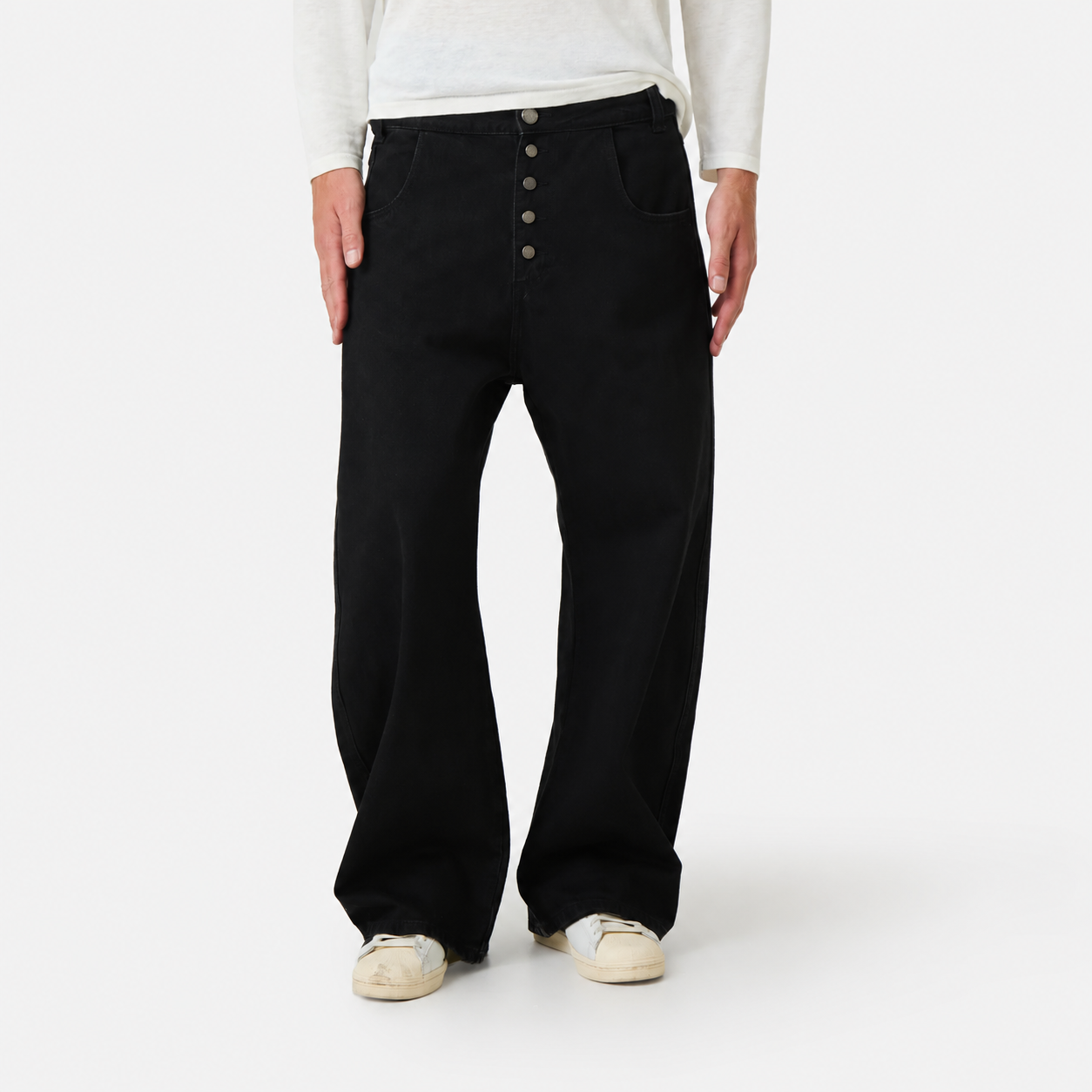 Button Black Pants