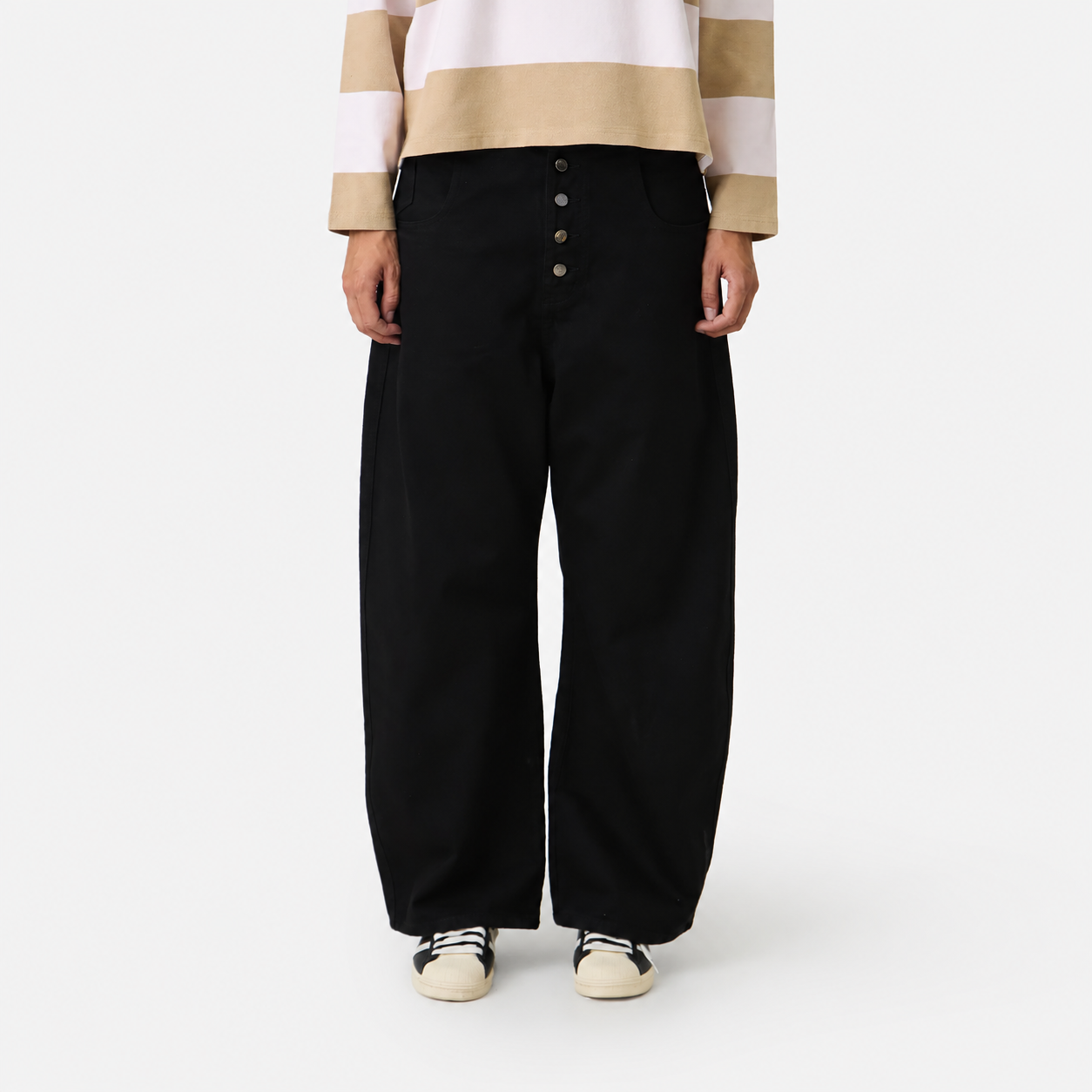 Button Black Pants