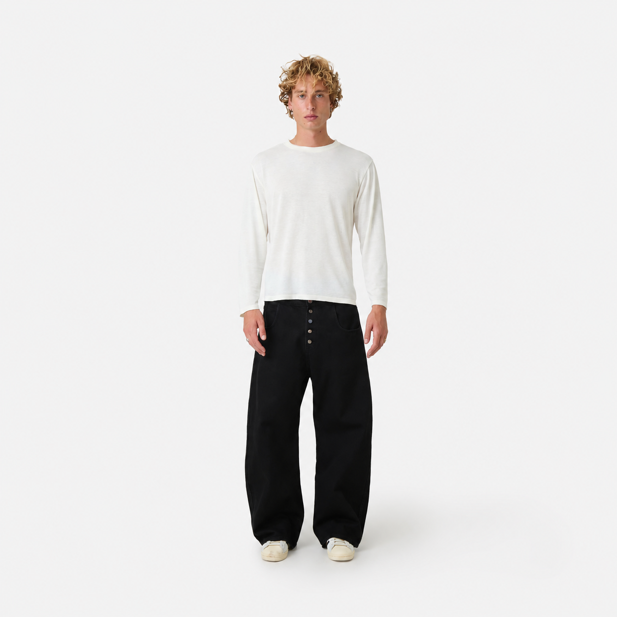 Button Black Pants