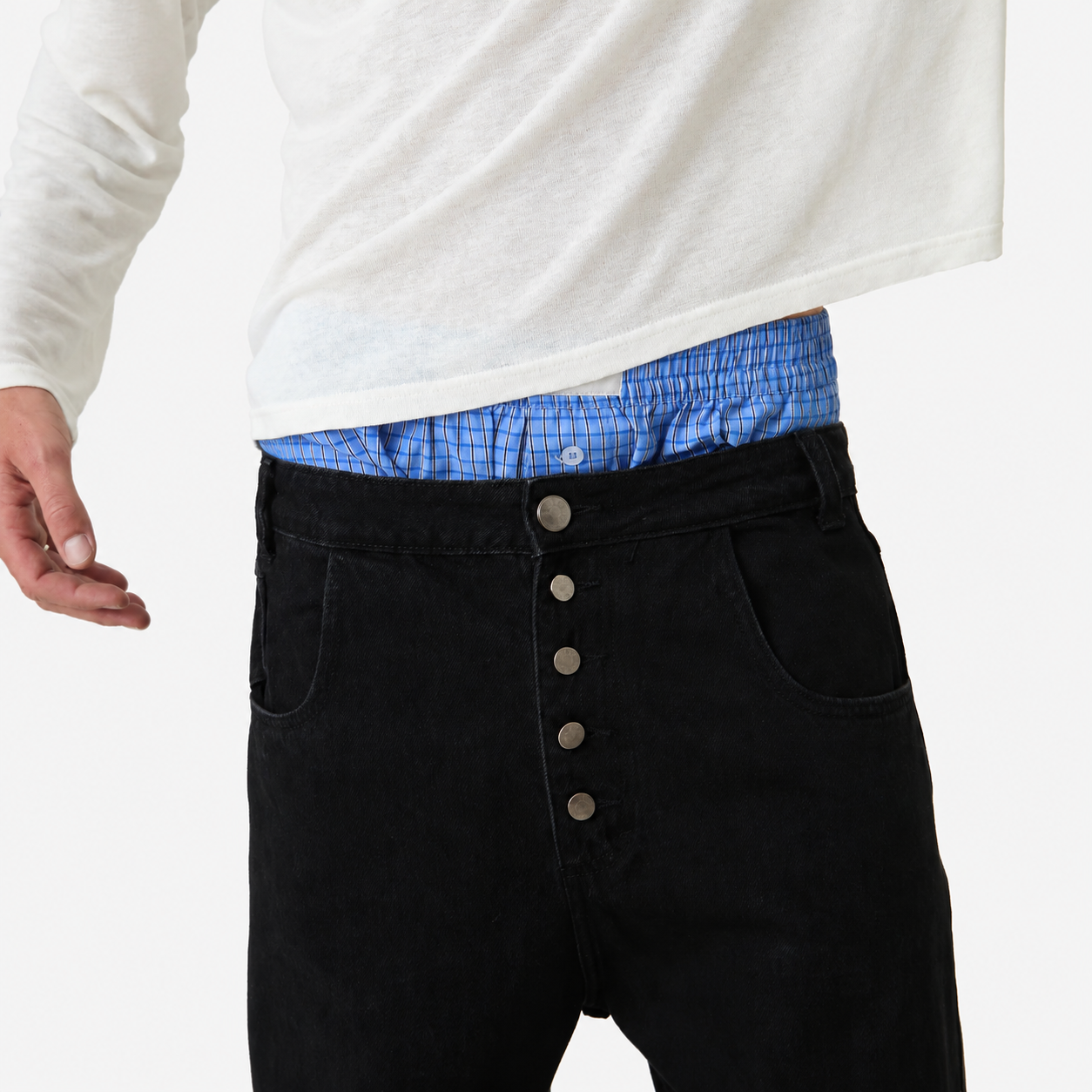 Button Black Pants
