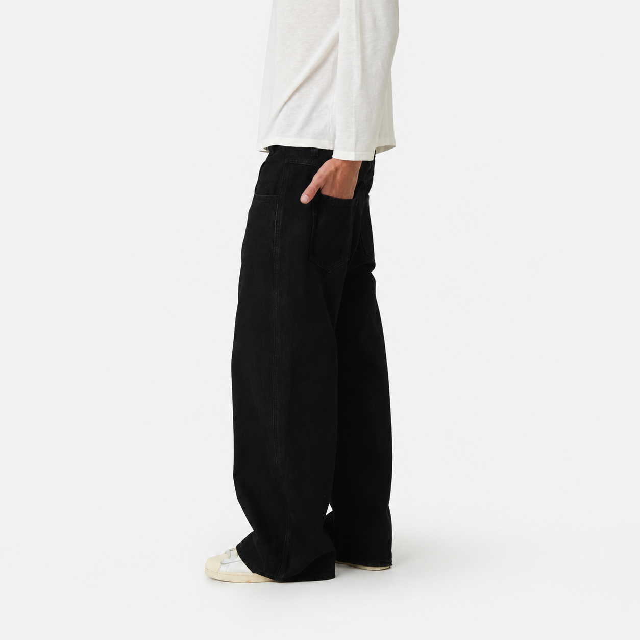 Button Black Pants