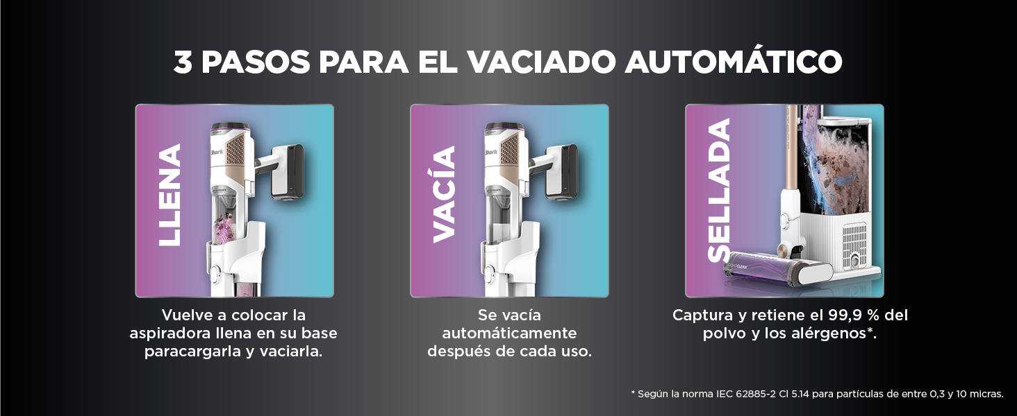 Shark Detect Clean &amp;amp; Empty Aspiradora sin cable