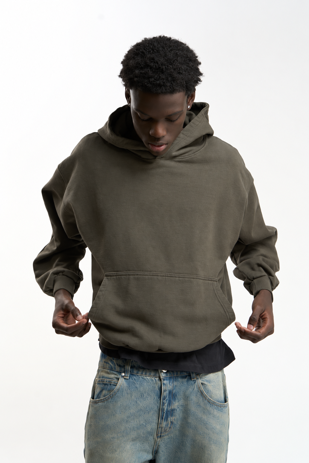 Dark Olive Relaxed Hoodie