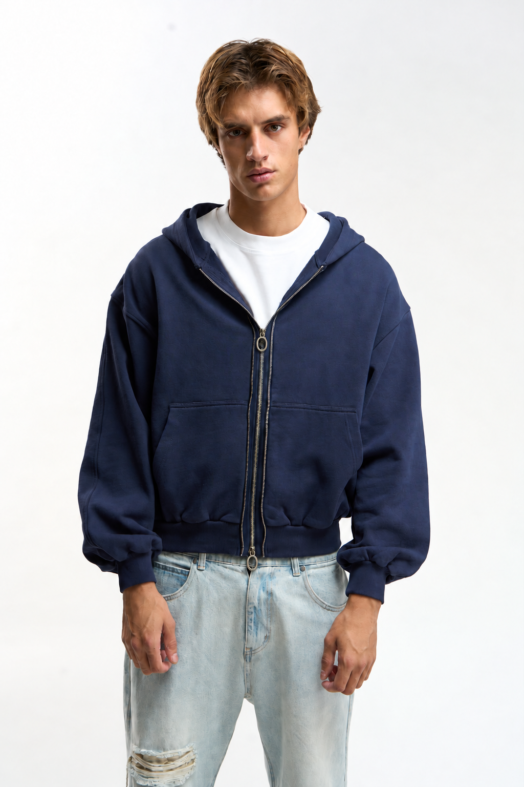 Navy Zip Hoodie