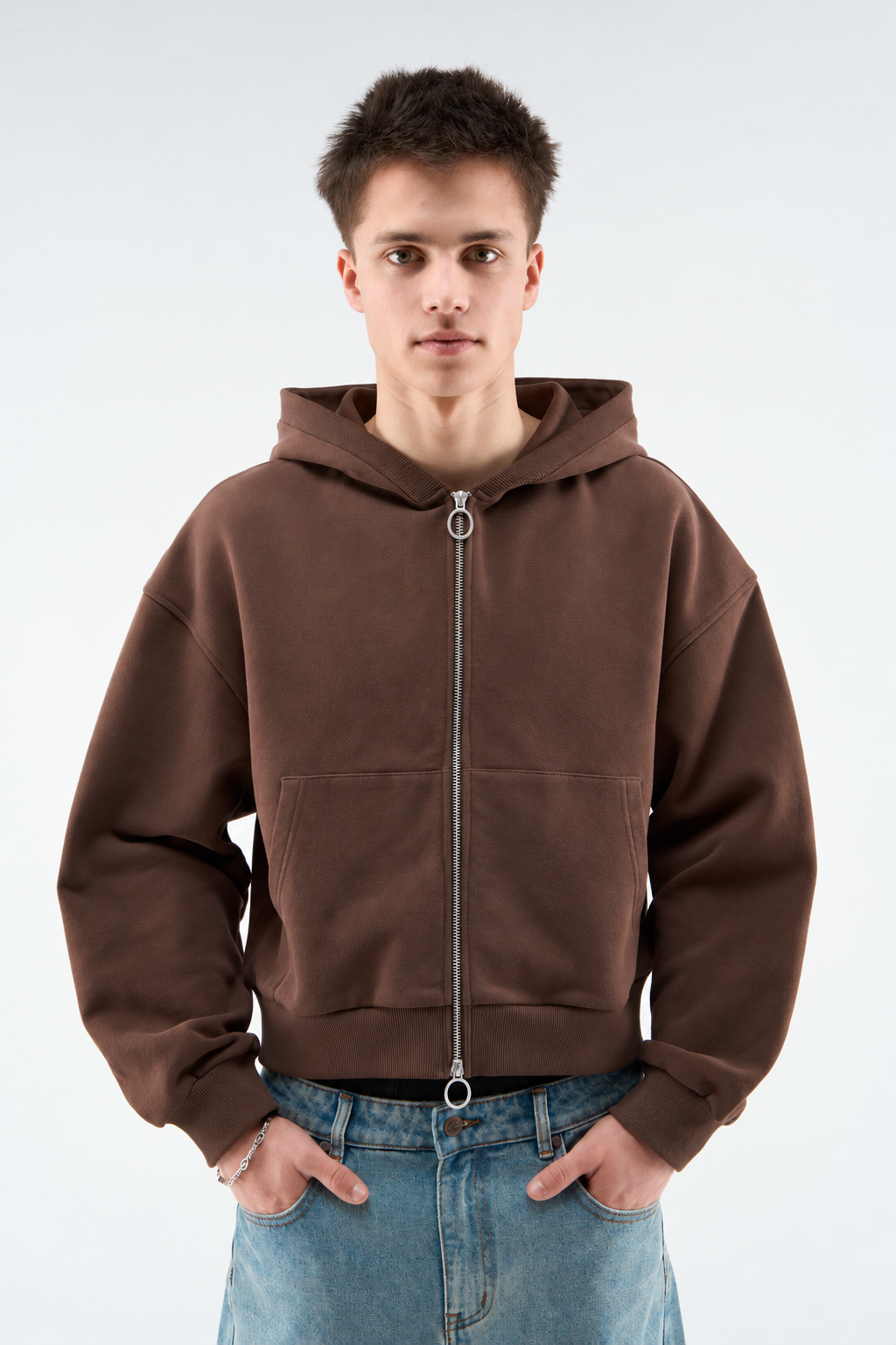 Brown Zip Hoodie