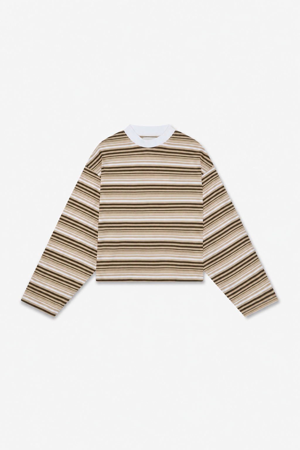 Brown Multi-Stripe Long-Sleeve Top