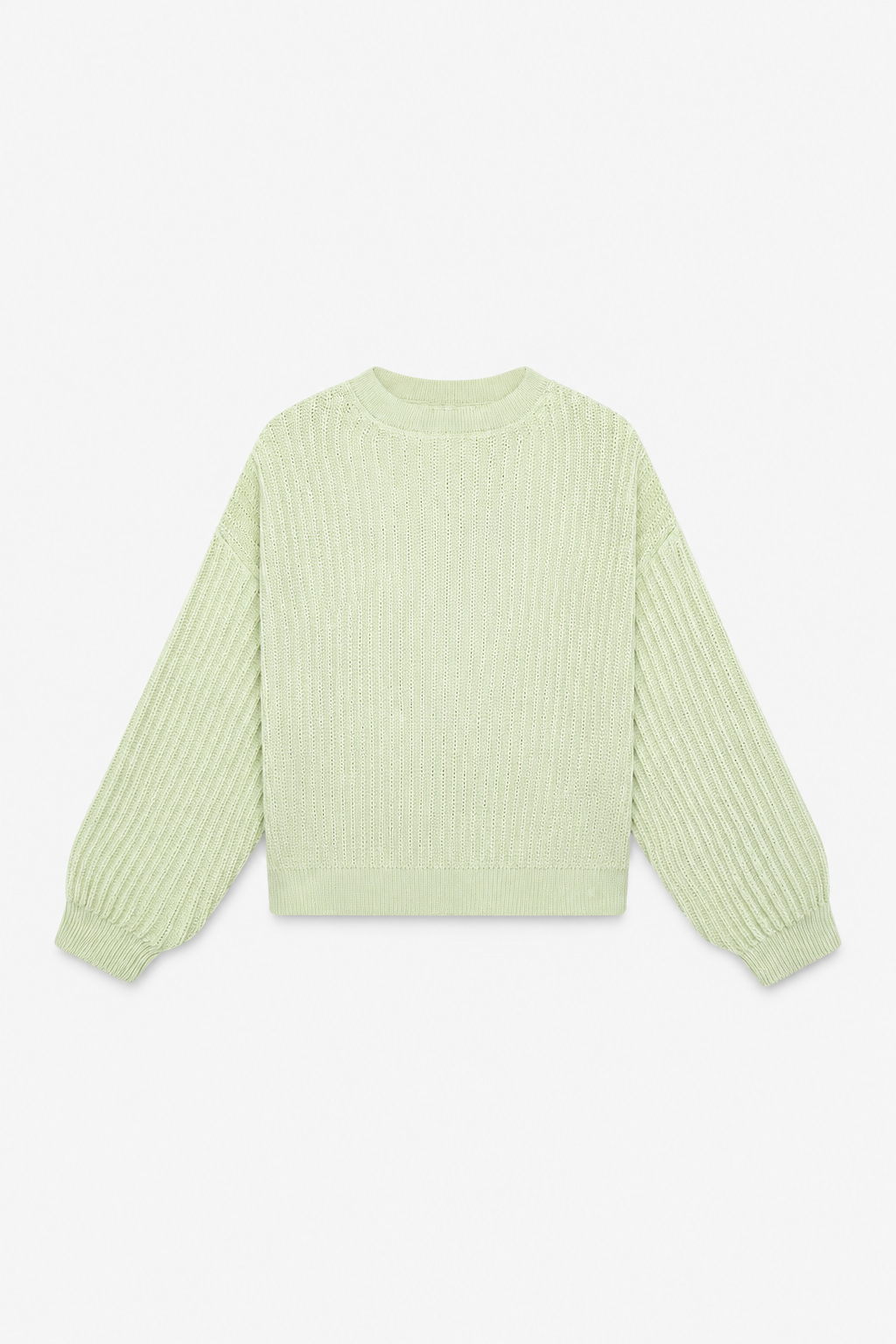 Lime Ribbed Knit Sweater