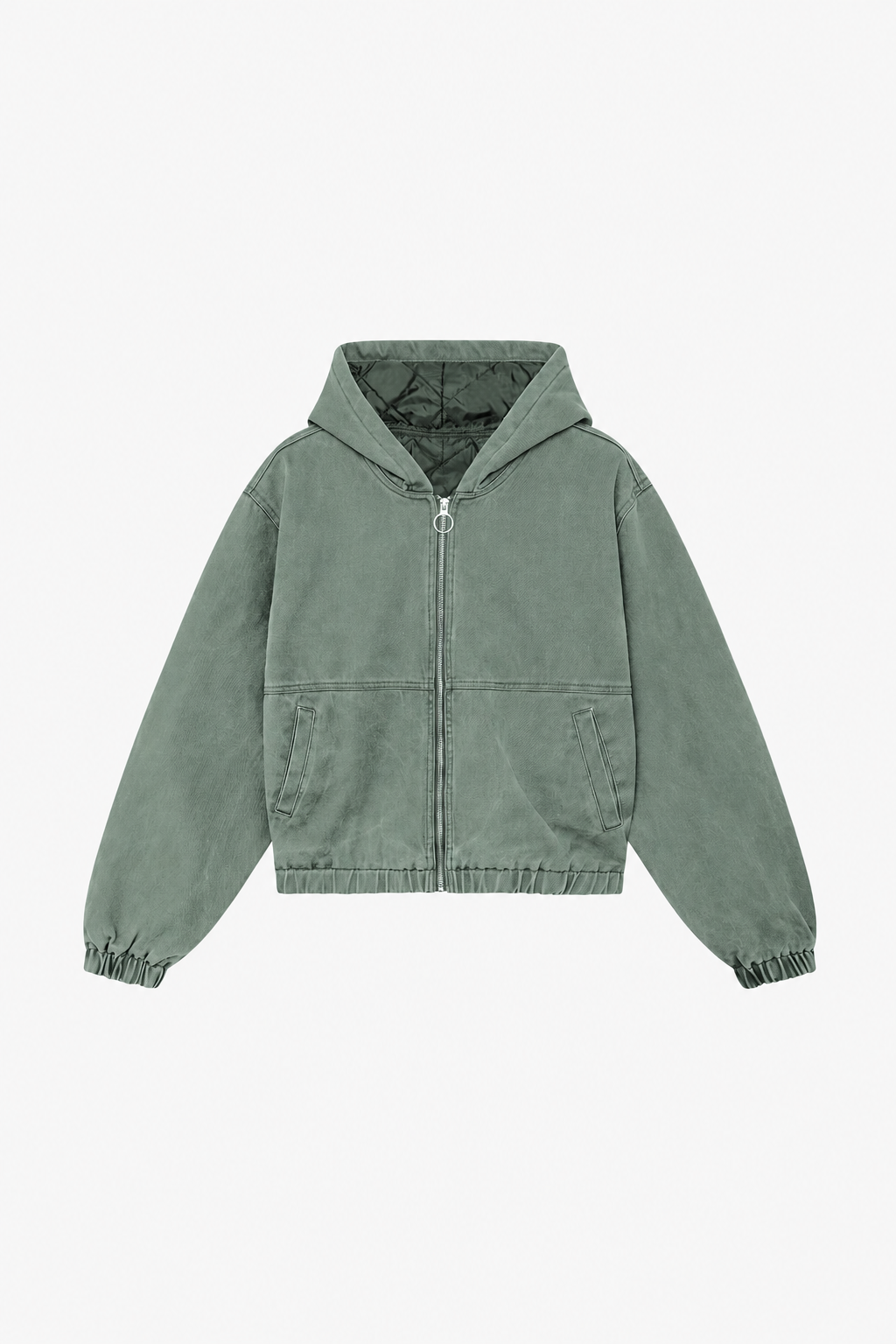 Light Green Hooded Work Jacket