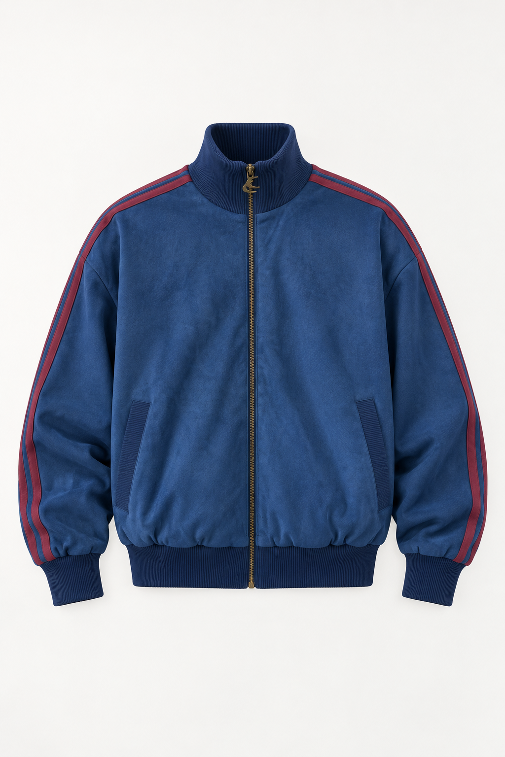 Blue Contrast-Stripe Track Jacket
