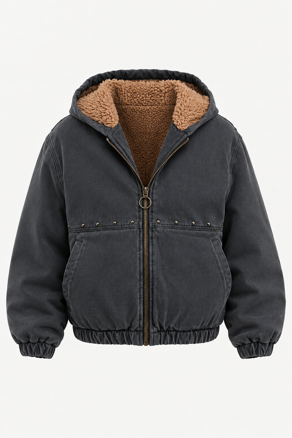 Dark Denim Lined Hooded Jacket