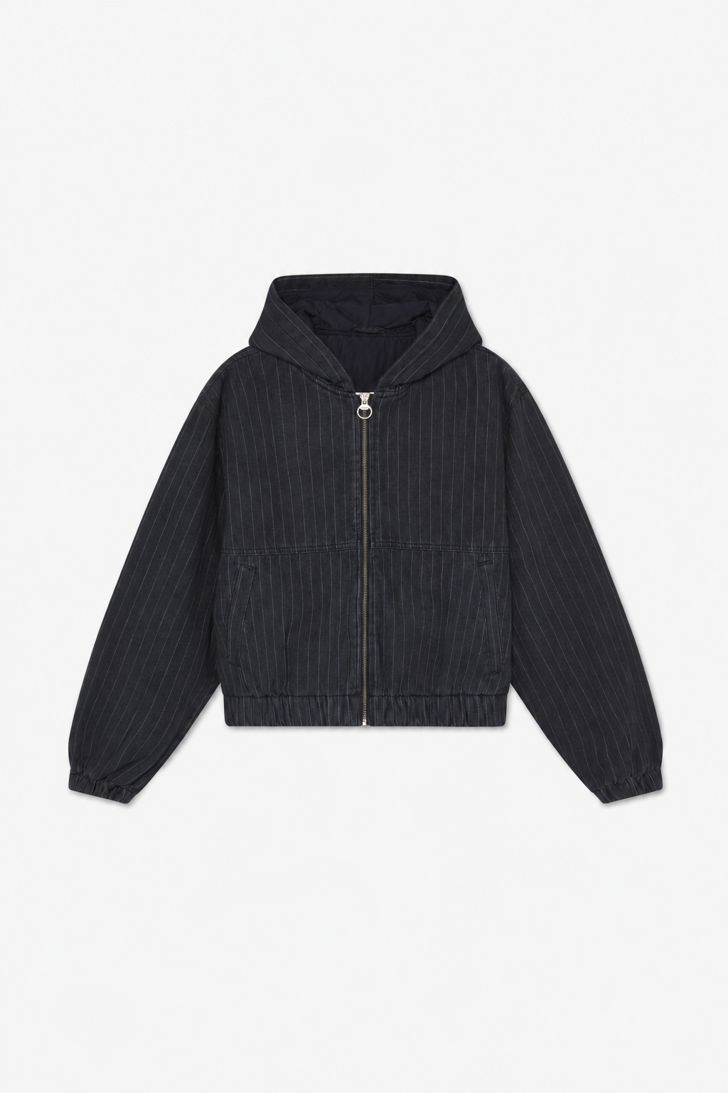 Dark Pinstripe Hooded Jacket