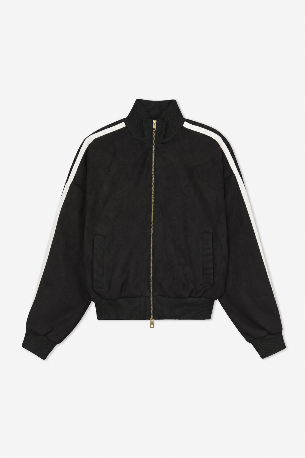 Black Contrast-Stripe Track Jacket