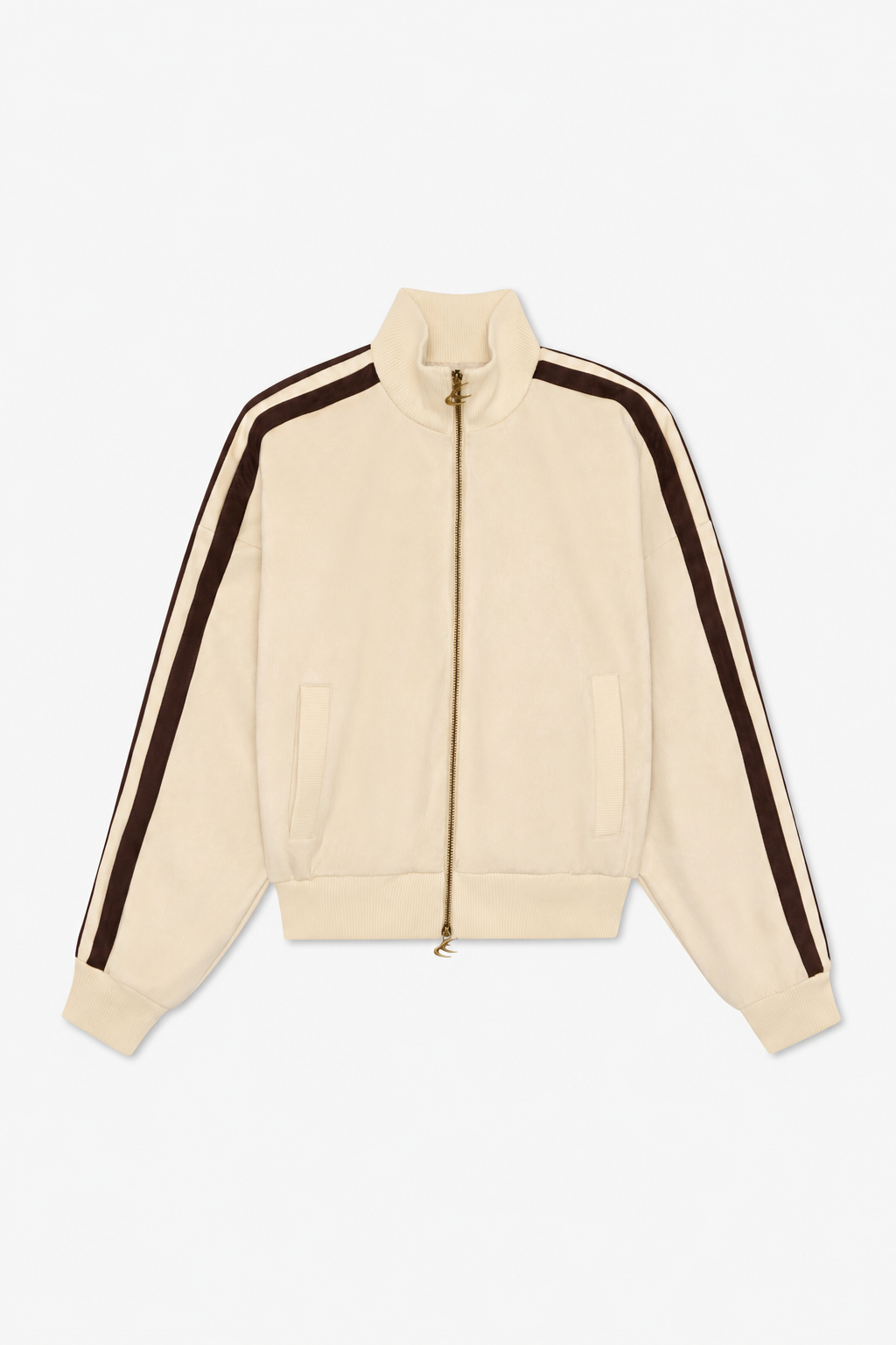 Ecru Contrast-Stripe Track Jacket