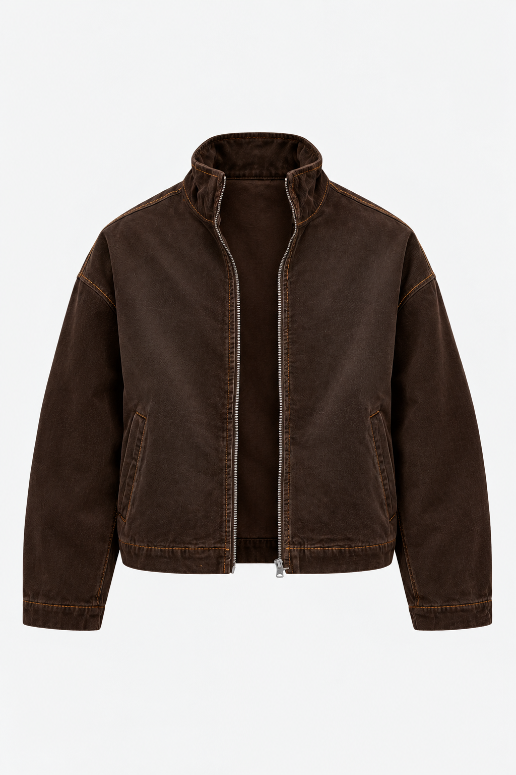 Brown Corduroy Zip Jacket