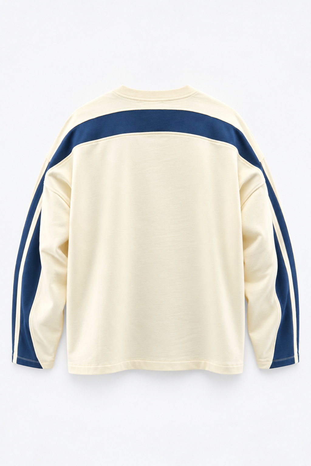 Ecru and Navy Stripe Sweatshirt