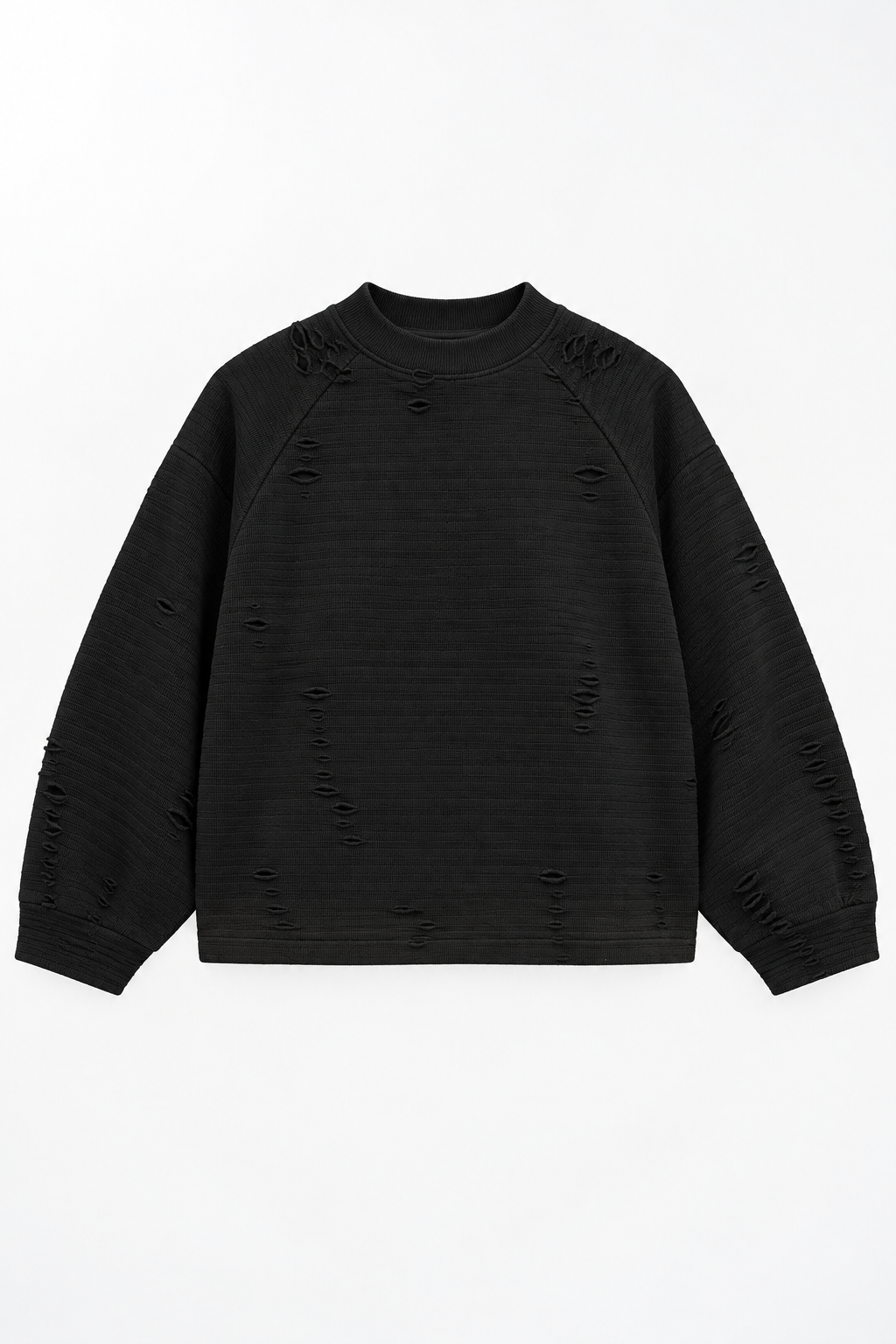 Black Textured Sweatshirt