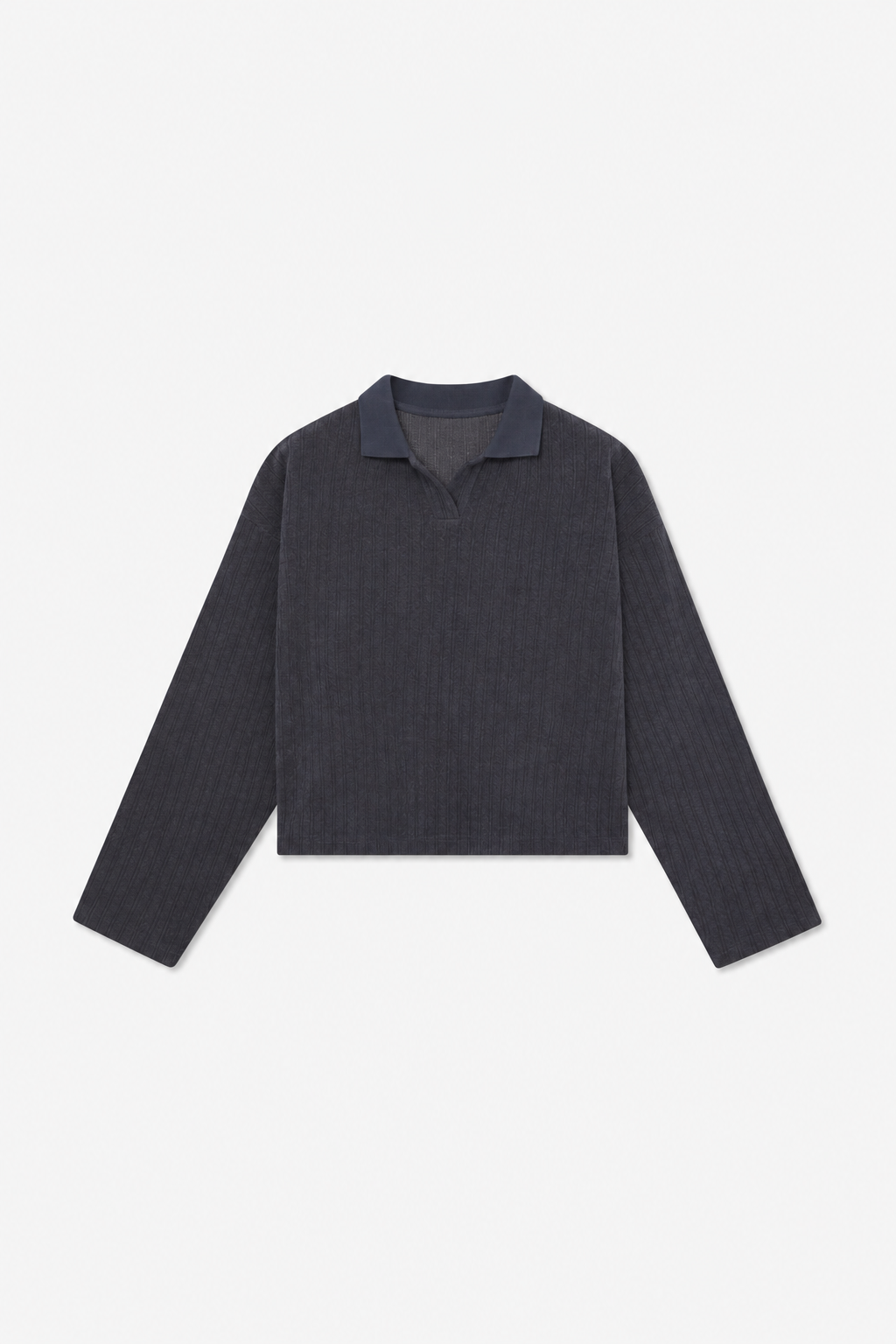 Charcoal Long-Sleeve Polo