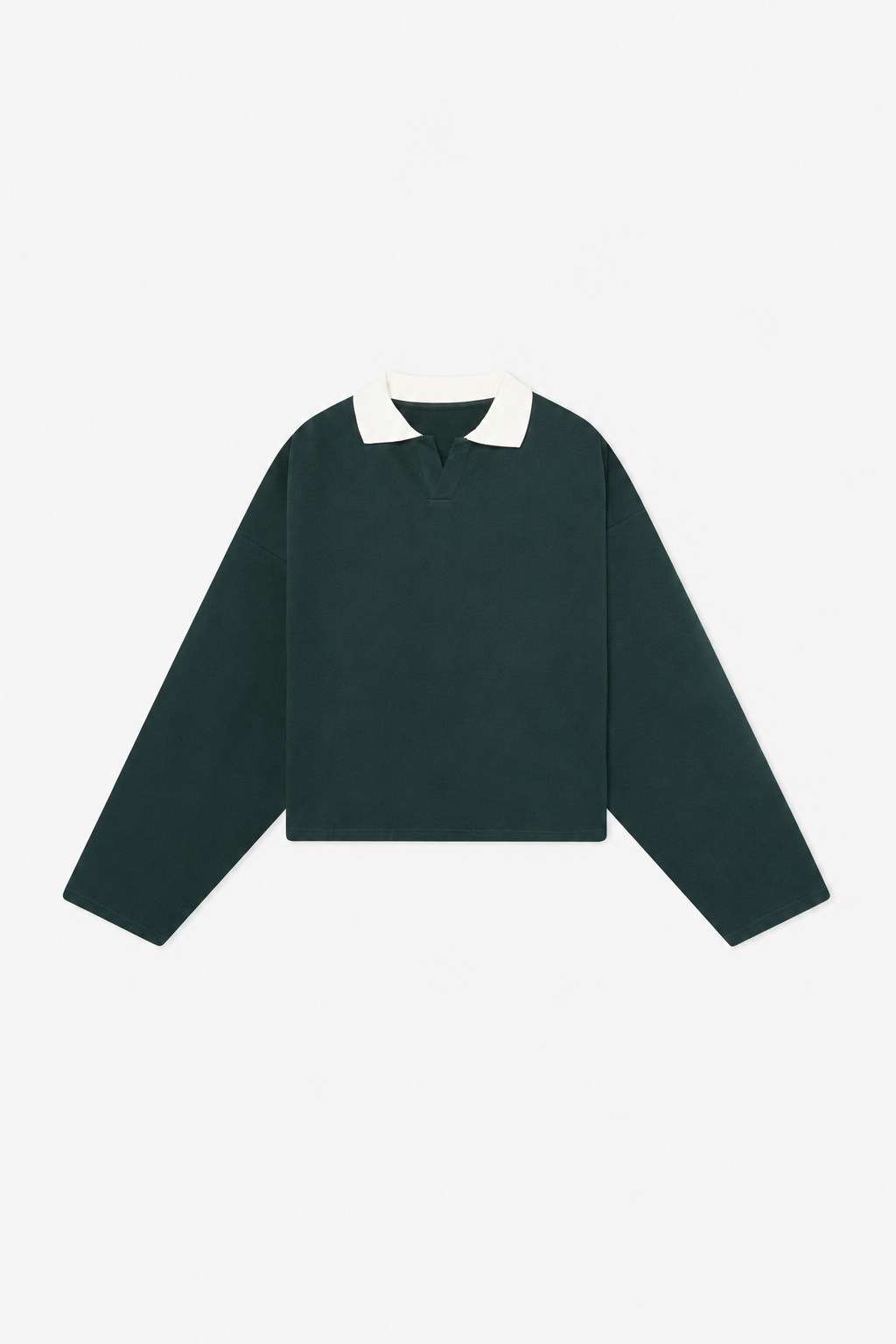 Forest Green Contrast-Collar Polo