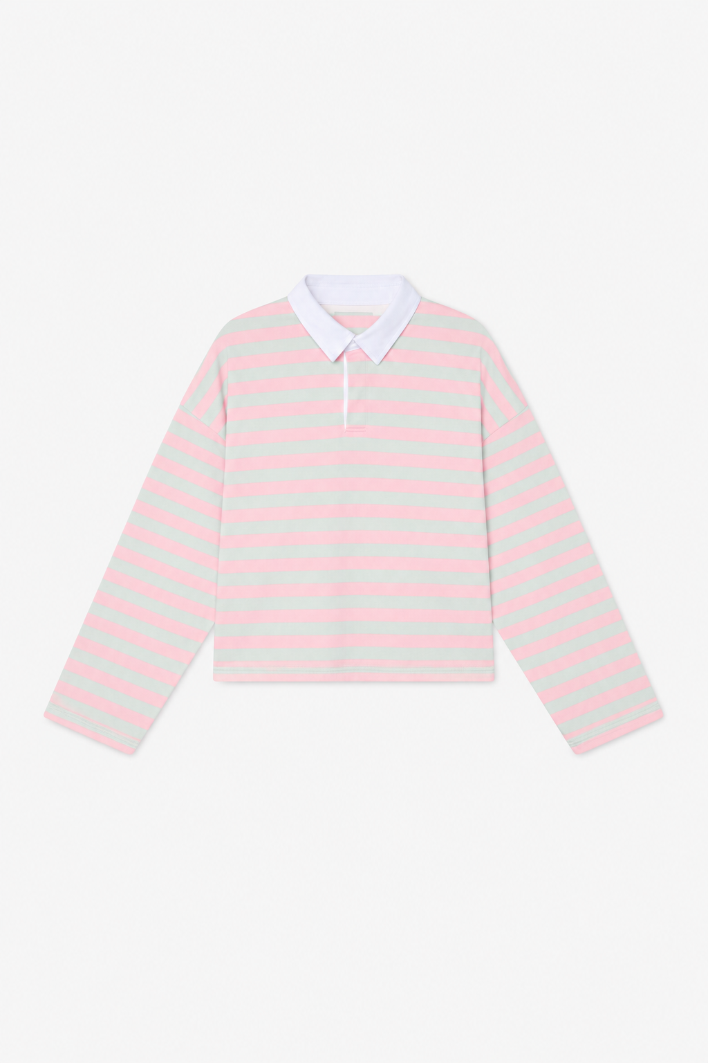 Pink Striped Long-Sleeve Polo