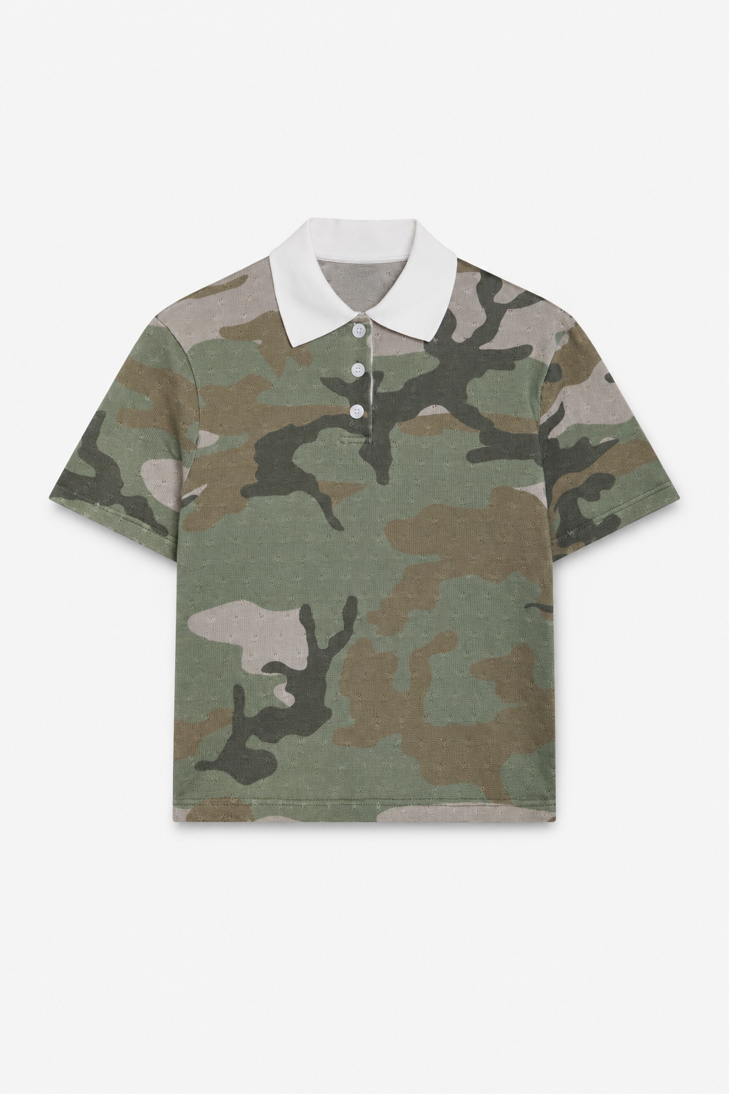 Camo Contrast-Collar Polo