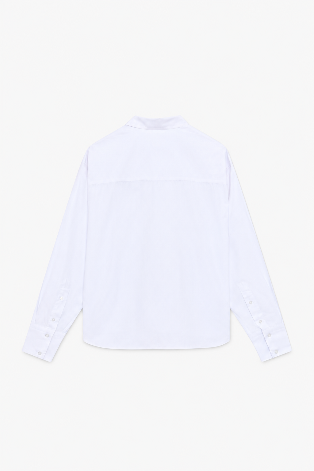 White Contrast-Cuff Shirt