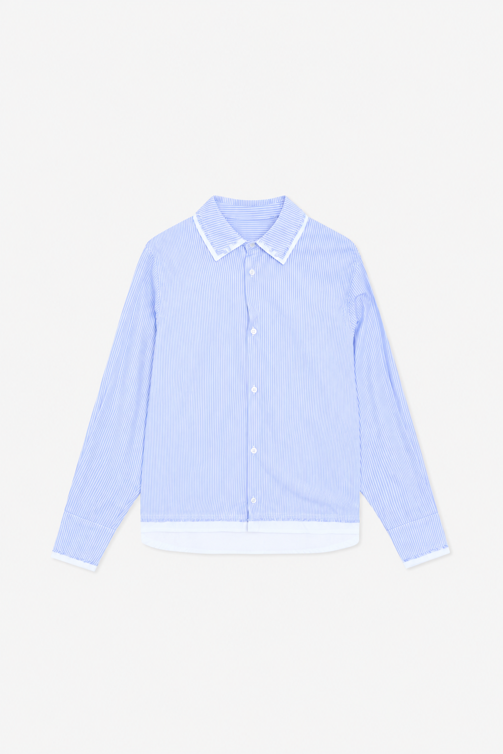 Light Blue Contrast-Collar Shirt