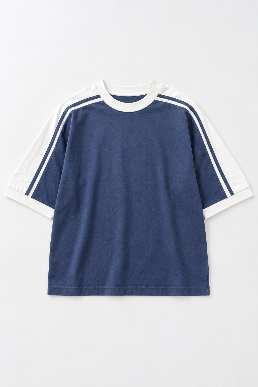 Navy Contrast-Stripe T-Shirt