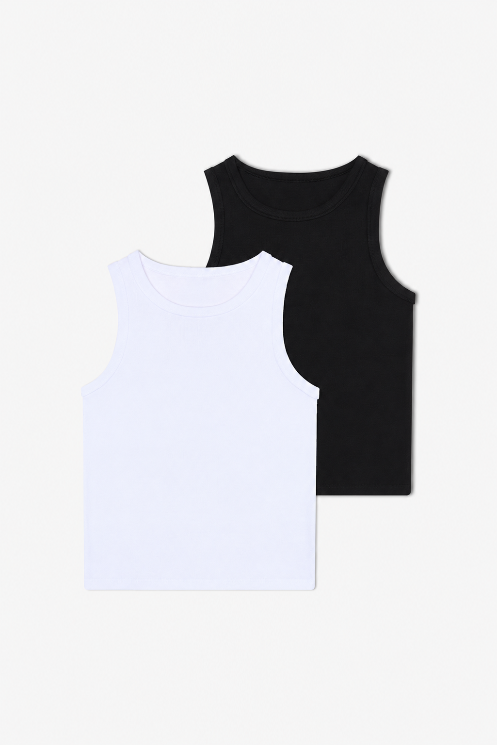 Black and White Ribbed Tank Tops 2-Pack