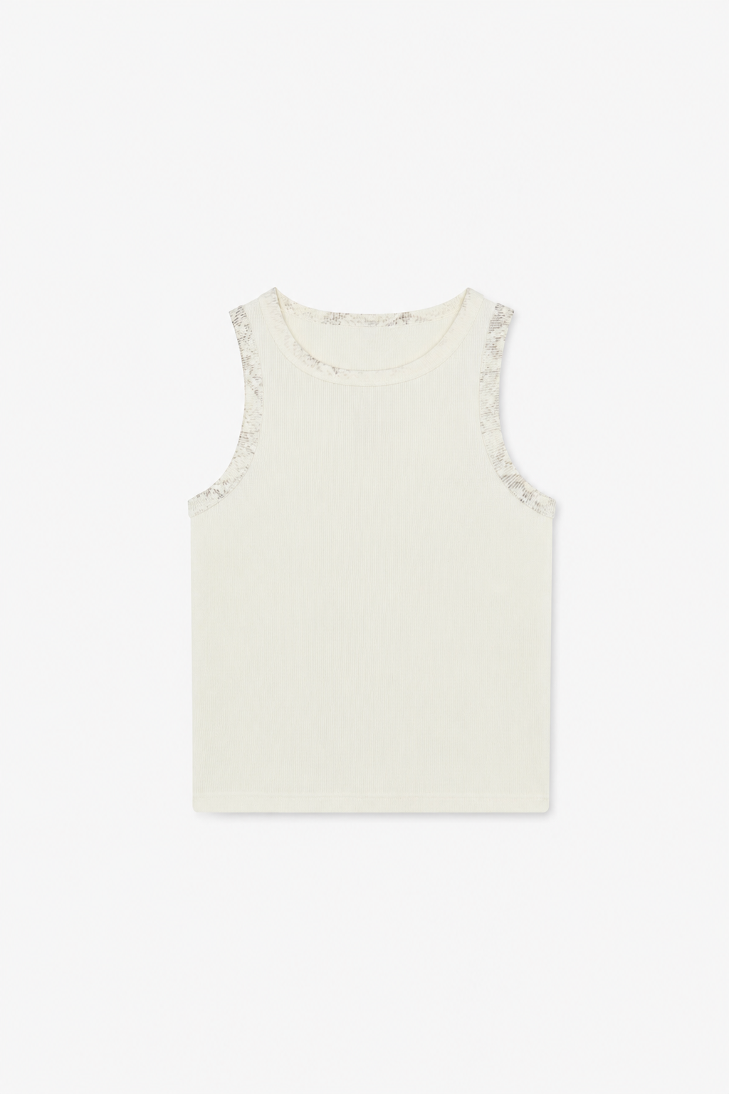 Ecru Animal-Trim Tank Top