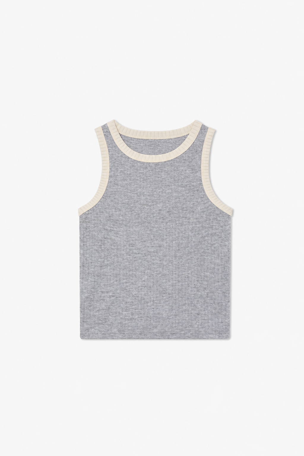 Grey Contrast-Trim Tank Top