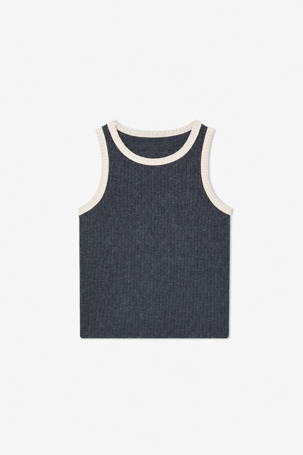 Charcoal Contrast-Trim Tank Top